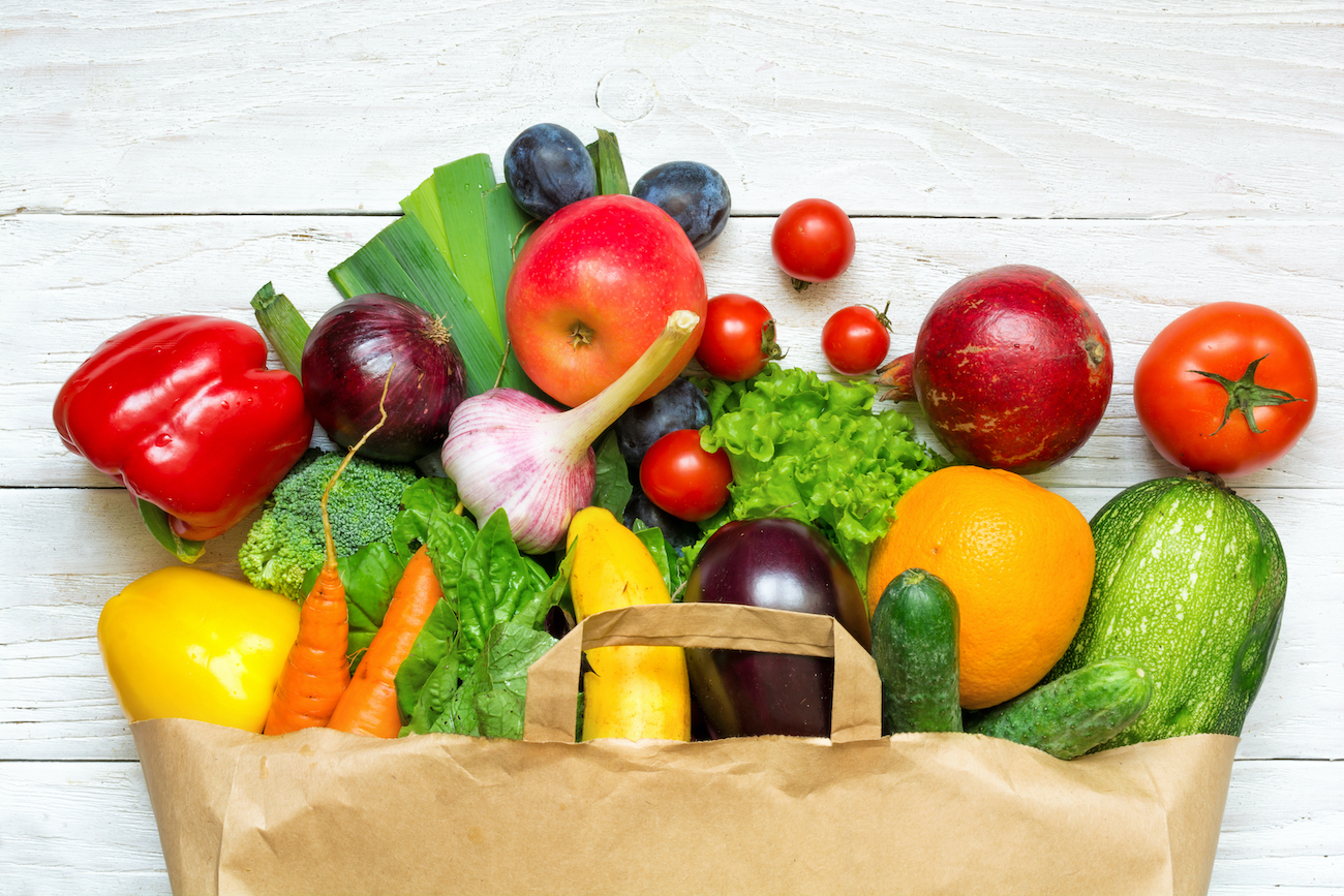 paper bag with vegetables that may help achieve pregnancy