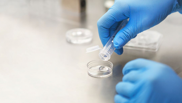 North Houston IVF specialist performing fertility testing procedure in lab