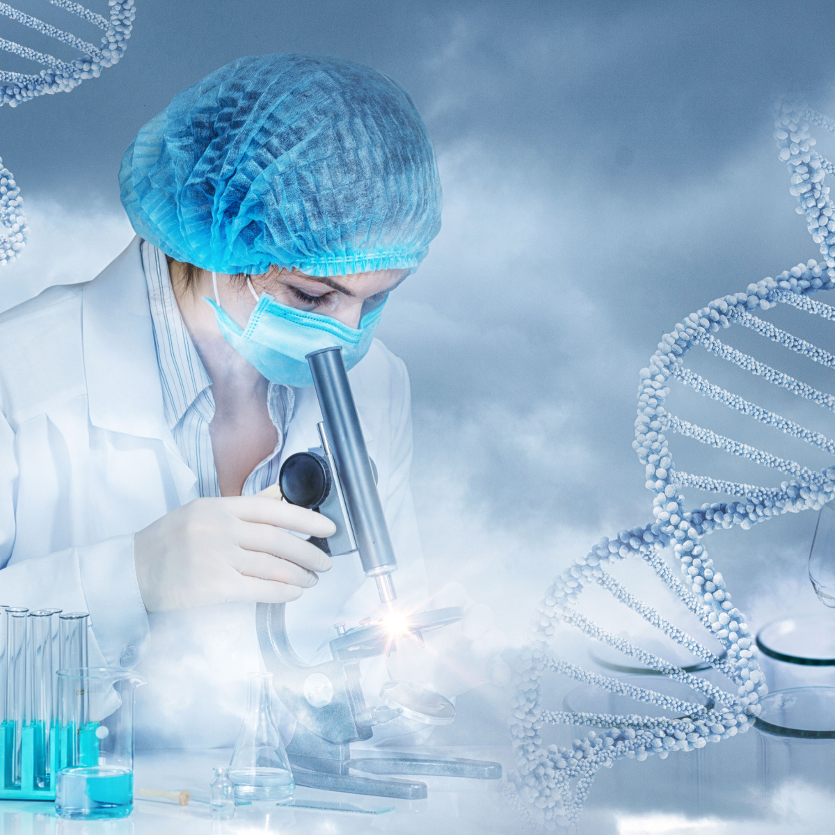 A lab technician performing PGT
