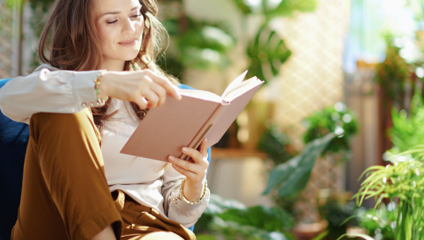 A woman relaxing